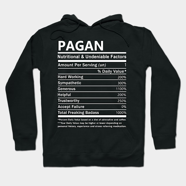 Pagan Name T Shirt - Pagan Nutritional and Undeniable Name Factors Gift Item Tee Hoodie by nikitak4um